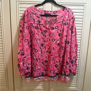Lane Bryant Pink Floral Blouse